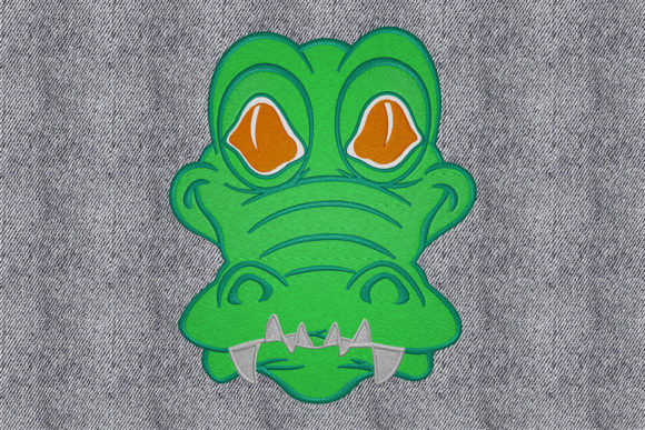 Alligator Face: A Playful Seasonal Embroidery Design