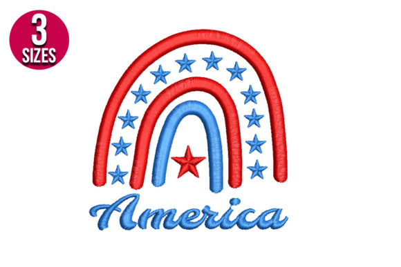 American Rainbow: A Patriotic Embroidery Gem for Handmade Gifts