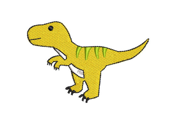 Animated Dinosaur Embroidery Design
