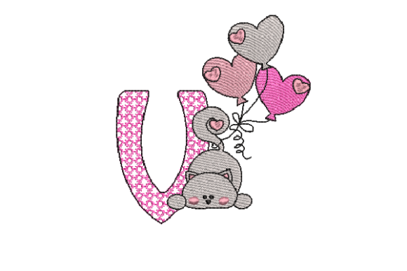 Letter V Cat Sketch