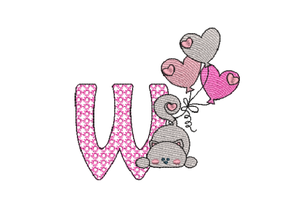Letter W Cat Sketch