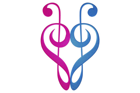 Musical Note Embroidery Design