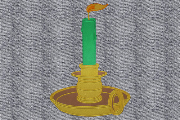 Old Candle: A Timeless Embroidery Design for Meaningful Gifts