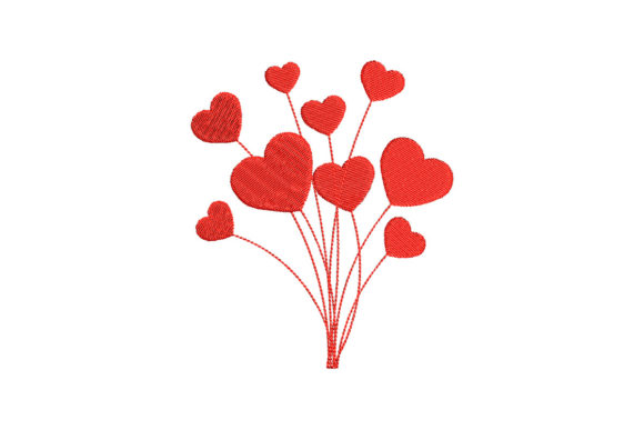 Red Balloon Hearts: A Thoughtful Embroidery Design for Meaningful Gifts