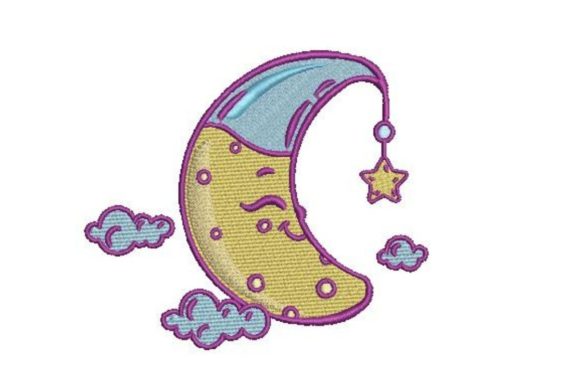 Sleepy Moon with Star Dangle
