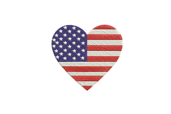 USA Flag on Heart Shape