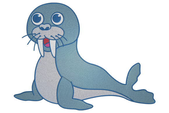 Walrus: A Charming Marine Mammal Embroidery for Holiday Cheer